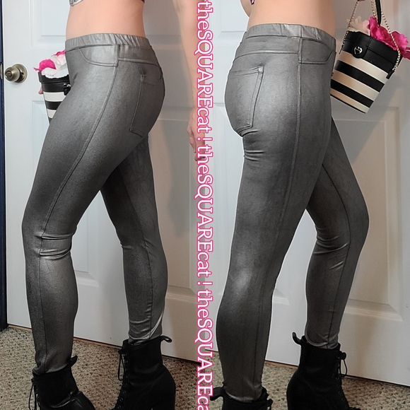 HUE 🦋 nwot! Silver / Pewter 2 POCKETS sexy pants! - Picture 3 of 6